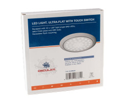 LED Leuchte für 12/24V - Extra flach, rund mit Touch-Schalter, zwei Helligkeitsstufen