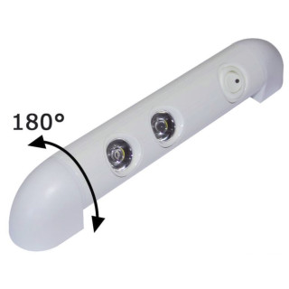 LED Leuchte 12/24V - 180° schwenkbar, Aluminium weiß lackiert, mit Schalter