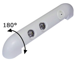 LED Light 12V/24V - 180° adjustable, white painted...
