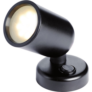 LED-Leuchte, schwenkbar, mit Schalter, schwarz,12/24V, warmweißes Licht