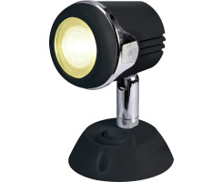 LED-Leseleuchte, schwenkbar, mit Schalter, schwarz/chrom, 12/24V, warmweißes Licht