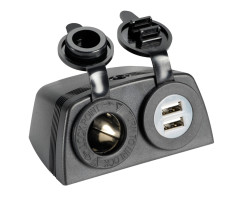 Dual USB Socket and Power Outlet w/ Lid and Frame...