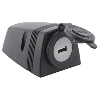 USB Socket with Lid, 12V/24V, 2.1.A