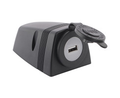 USB Socket with Lid, 12V/24V, 2.1.A