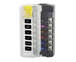 ST Blade Fuse Block, 6 Independent Circuits with Cover...