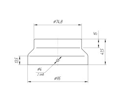 Reduction Air Duct 90mm inside to 75mm outside