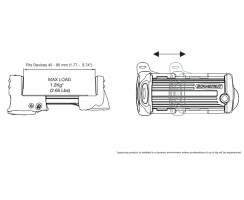 ROKK Universelle Klemmhalterung für Smartphone, GPS usw. (Top)