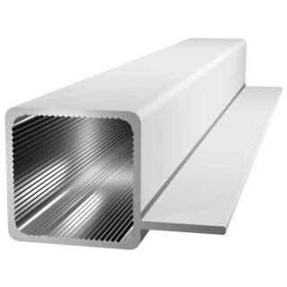 Aluminium Profil 25x25x1.5mm with bridge, 195cm, silver anodized E6EV1