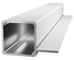 Aluminium Profil 25x25x1.5mm with bridge, 195cm, silver...