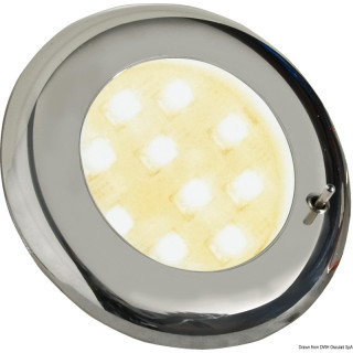 Batsystem LED recessed light Nova 2, chrome, with switch 3000k warm white