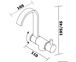 Osculati Style Mixer Tap for hot and cold water