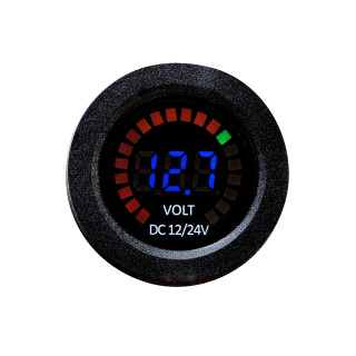 2 Pieces 12V 24V Waterproof Car Voltmeter with LED Digital Display