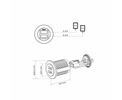 USB Steckdose Dual 2x2,4A 12V/24V Einbau-Montage Wohnmobil/Boot