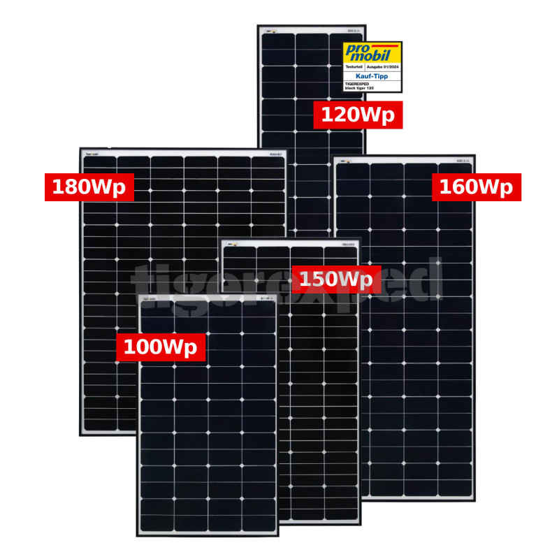 100 Watt Solar Komplettsystem für Wohnmobil, Wohnwagen und Boote