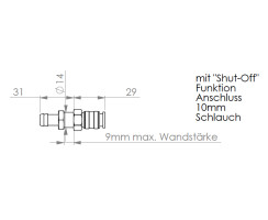 Quick coupling "bulkhead mounting" with 10mm...