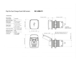 Wasserdichte USB-C / USB-A Steckdose Flip Pro von Scanstrut