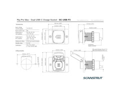 Waterproof Double USB-C Fast Charging Socket 12-24V Flip Pro Max from Scanstrut