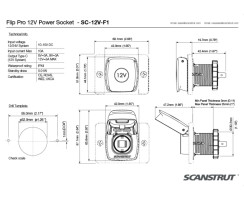 12V Power Socket Flip Pro - Scanstrut