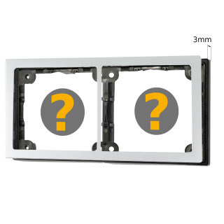 Cover frame 2-fold, white satinised & spacer frame 3mm