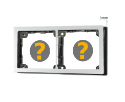 Cover frame 2-fold, white satinised & spacer frame 3mm