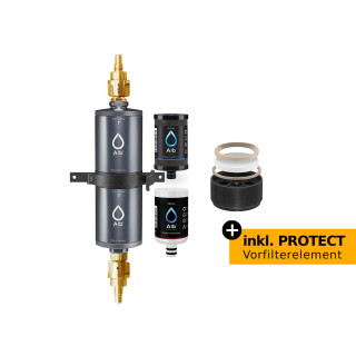 Alb Filter "FUSION + PROTECT EINBAU" - 2 Stufen - Edelstahl - Trinkwasserfilter Wohnmobil /Boot Komplettset