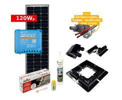 Complete Solar Kit 120Wp for RV, Camper Van, Boat