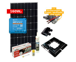 Complete Solar Kit 160Wp for RV, Camper Van, Boat