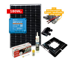 Complete Solar Kit 180Wp for RV, Camper Van, Boat