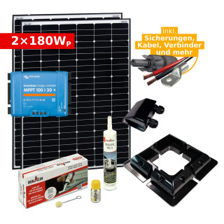 Solar Komplettset 2x 180Wp für Camper & Wohnmobil